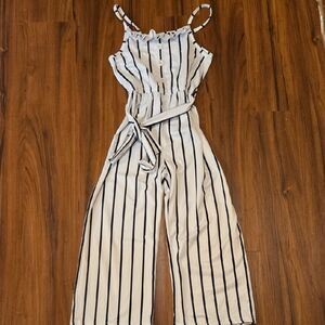 Girl's Boutique Striped Black and White Jumpsuit 3xl Or 7-8
